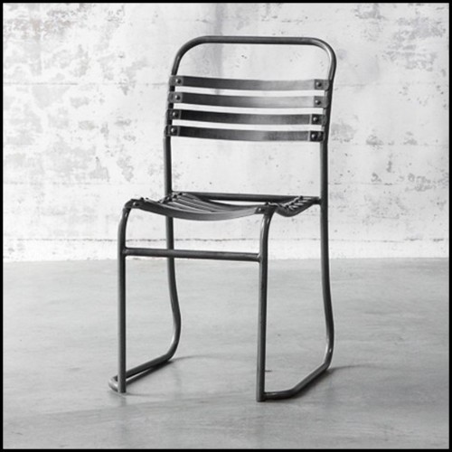 Chair with brushed iron finish 09-Industry