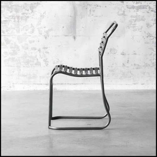 Chair with brushed iron finish 09-Industry