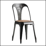 Chaise 09 - Multipl's Wood | Chair Manufactori-mob. En acier brut- Multipl's Wood - "Chaise 09-Multipl's Wood steel chair - Paci