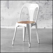 Chaise 09 - Multipl's Wood | Chair Manufactori-mob. En acier brut- Multipl's Wood - "Chaise 09-Multipl's Wood raw steel seat - P