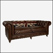 Canapé REBEL-36 Stars and Stripes, 3 places en cuir