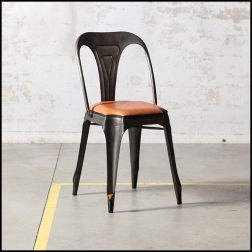 Chaise 09 - Leather - Dossier haut - Pacific Compagnie.