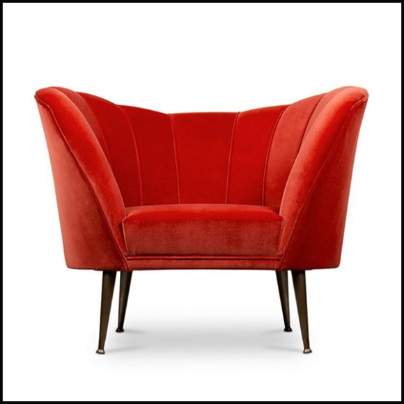Fauteuil 155 - Andes - High-back armchair with elegant upholstery - Pacific Compagnie.
