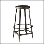 Tabouret de bar 09 - Loft - Modern bar stool with leather seat - Pacific Compagnie.