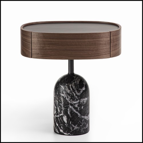Table de Nuit 163 - Stelle Night Grey - Modern bedside table in Night Grey finish - Pacific Compagnie.