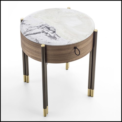 Table d'appoint 163 - Talia White - White side table for living room - Pacific Compagnie.