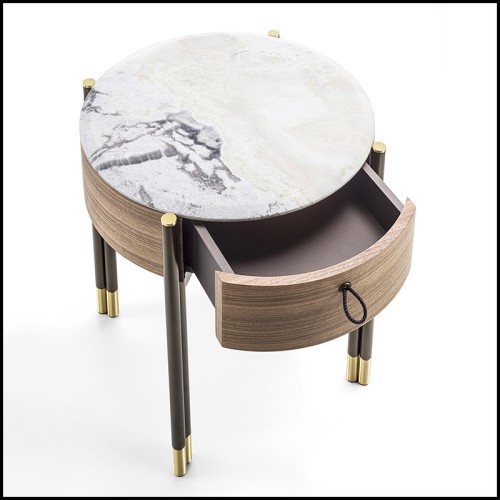 Table d'appoint 163 - Talia White - Compact white table for small spaces - Pacific Compagnie.