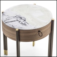 Table d'appoint 163 - Talia White - Minimalist white side table for bedroom - Pacific Compagnie.