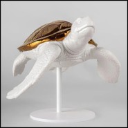 Sculpture 226 - White Tortoise B - Tortoise decor piece - Pacific Compagnie.