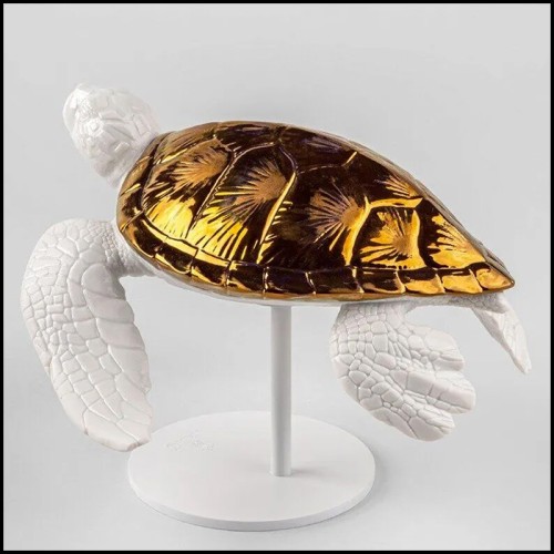 Sculpture 226 - White Tortoise B - Elegant white tortoise - Pacific Compagnie.