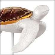 Sculpture 226 - White Tortoise B - Tortoise sculpture detail - Pacific Compagnie.