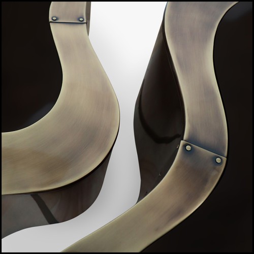 Table Basse 145 - Dalia Antique Brass Set de 2 - Finition laiton - Pacific Compagnie.