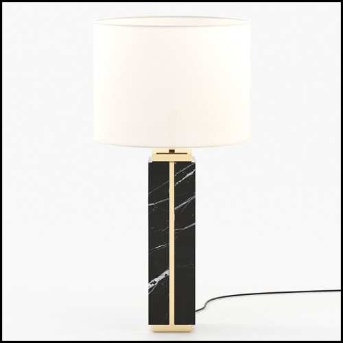 Lampe à poser 174 - Dounia Marble - Abat-jour tissu - Pacific Compagnie.