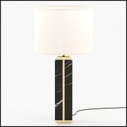 Lampe à poser 174 - Dounia Marble - Abat-jour tissu - Pacific Compagnie.