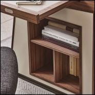 Bureau 163 - Set Square Walnut - Walnut-finished desk with modern square silhouette - Pacific Compagnie.