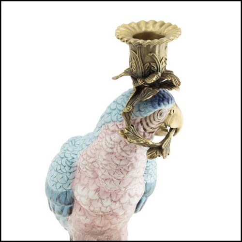 Candleholder Abhika - Blue and Bronze Parrot