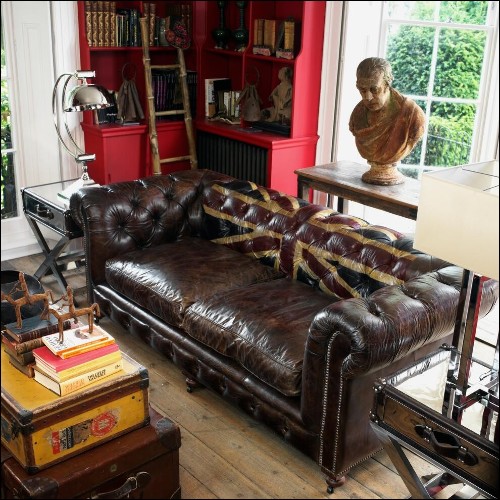 Canapé REBEL-36 Stars and Stripes, 3 places en cuir