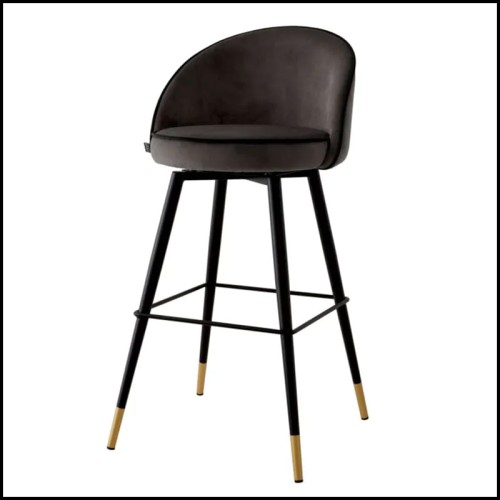 Bar Stool Black Velvet Eichholtz - Cooper