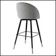 Tabouret de Bar Velours Gris 24 - Cooper - Gris Intemporel - Pacific Compagnie.