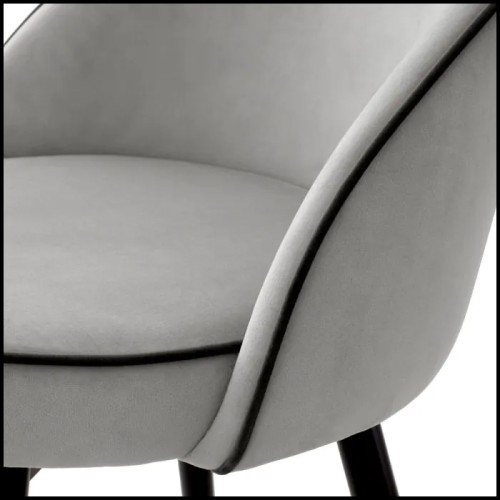 Tabouret de Bar Velours Gris 24 - Cooper - Look Branché - Pacific Compagnie.