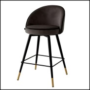 Tabouret de comptoir Velours noir 24 - Cooper - Pour Cuisine - Pacific Compagnie.