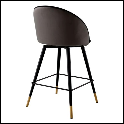 Cooper Black Velvet Counter Stool - Eichholtz