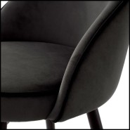 Tabouret de comptoir Velours noir 24 - Cooper - Pieds en Métal - Pacific Compagnie.