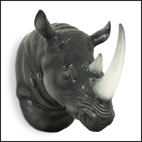 Décoration Murale 162 - Tête de Rhinocéros - Decorative rhino head wall art - Pacific Compagnie.