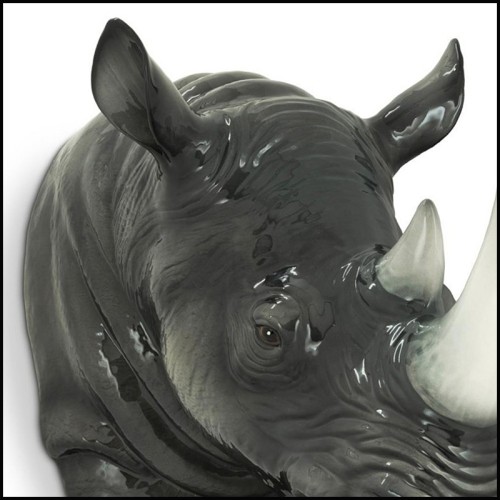 Décoration Murale 162 - Tête de Rhinocéros - Unique rhino head decoration for home - Pacific Compagnie.