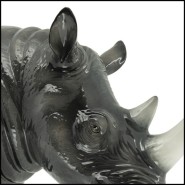 Décoration Murale 162 - Tête de Rhinocéros - Handcrafted rhino head wall mural - Pacific Compagnie.
