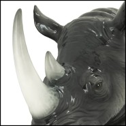Décoration Murale 162 - Tête de Rhinocéros - Effet Bronze - Pacific Compagnie.