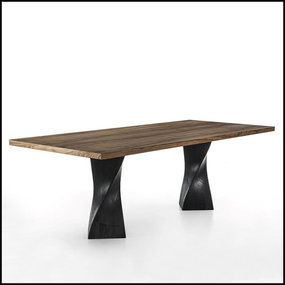 Table de repas 154 - Torsade Walnut - Finition Huilée - Pacific Compagnie.