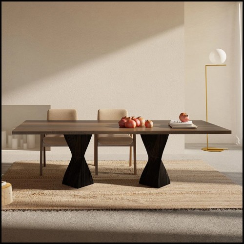 Table de repas 154 - Torsade Walnut | Modern Walnut Table - Pacific Compagnie.