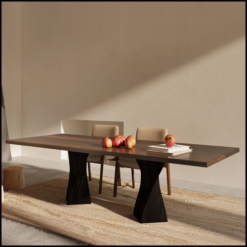 Table de repas 154 - Torsade Walnut | 154-Torsade Walnut - Pacific Compagnie.