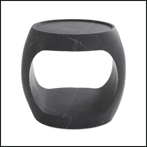 Black Marble Side Table 24- Clipper Low﻿