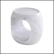 Table d'appoint Marbre Blanc 24 - Clipper Low - Design minimal - Pacific Compagnie.
