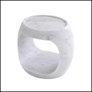White Marble Side Table 24 -Clipper Low
