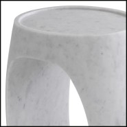White Marble Side Table 24-Clipper High