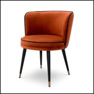 Chaise de salle à manger orange 24 - Grenada - Modern orange dining chair with sleek design - Pacific Compagnie.