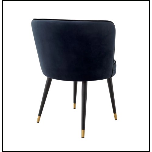 Chaise de salle à manger Bleu 24 - Grenada - Pieds métal - Pacific Compagnie.