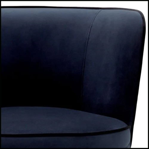 Chaise de salle à manger Bleu 24 - Grenada - Velours - Pacific Compagnie.