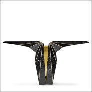 Console 164 - Wings Marble - Sophisticated console table with marble top and decorative wings - Pacific Compagnie.