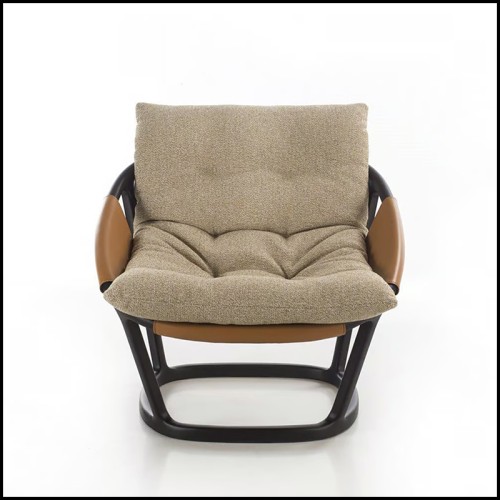 Fauteuil 163 - Namaria Beige Set - Beige fabric armchair with sleek lines - Pacific Compagnie.
