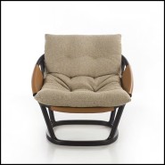 Fauteuil 163 - Namaria Beige Set - Beige fabric armchair with sleek lines - Pacific Compagnie.