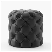 Pouf 174 - British Black Leather - Détente - Pacific Compagnie.