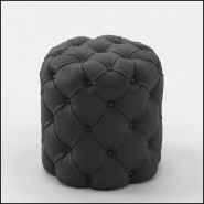 Pouf 174 - British Black Leather - Lounge - Pacific Compagnie.