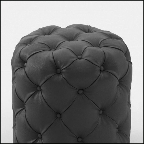 Pouf 174 - British Black Leather - Confortable - Pacific Compagnie.