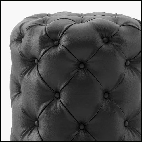 Pouf 174 - British Black Leather - Élégant - Pacific Compagnie.