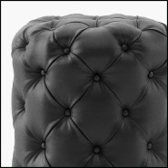 Pouf 174 - British Black Leather - Élégant - Pacific Compagnie.
