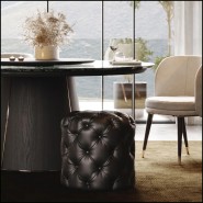 Pouf 174 - British Black Leather - Cuir noir - Pacific Compagnie.